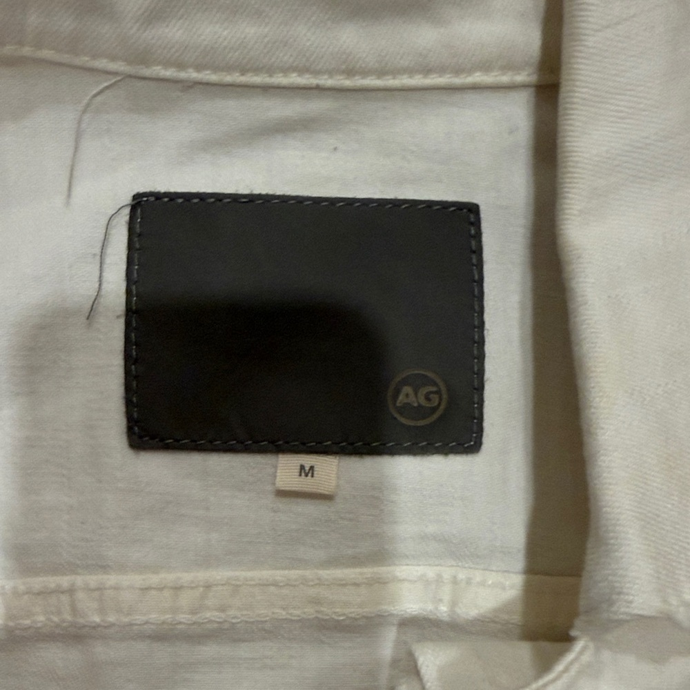 Women’s AG Cream Off White Distressed Denim Jacket - Picture 2 of 6